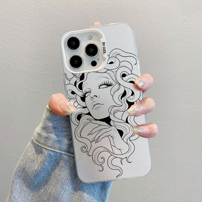 Beautiful Flower Girl Line Design Durable Laser Phone Case For Samsung Galaxy S21 S23 S24 FE S25 S24 S23 S22 Ultra Plus Covers