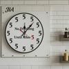 No Drinking Until After 5 Clock Wall Clock, Who Gives A Shit I'm Retired Wooden Analog Silent Non-Ticking Round for Home Kitchen Office Bar Large