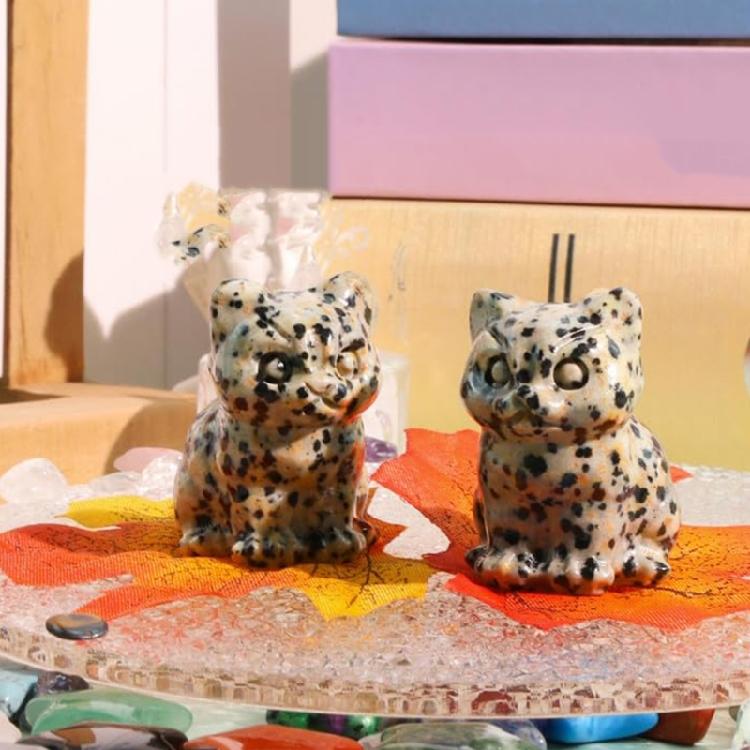 Статуэтки кошек из кристаллов Фигурки котенка Скульптура кошки Декоры для кошек Украшение для офиса Домашние украшения для стола