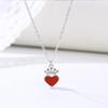 Crown Red Love Necklace Fashion Jewelry Niche Design Light Luxury Temperament Korean Version Pendant Women