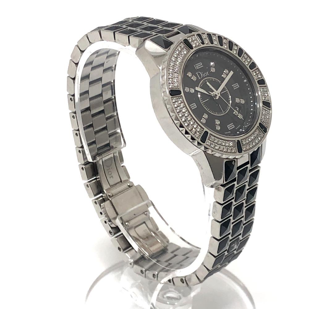 Dior CD113119 Хрустальный Алмазный Безель 16 Алмазов Кварцевые Часы с Датой Круглый Циферблат Наручные Часы