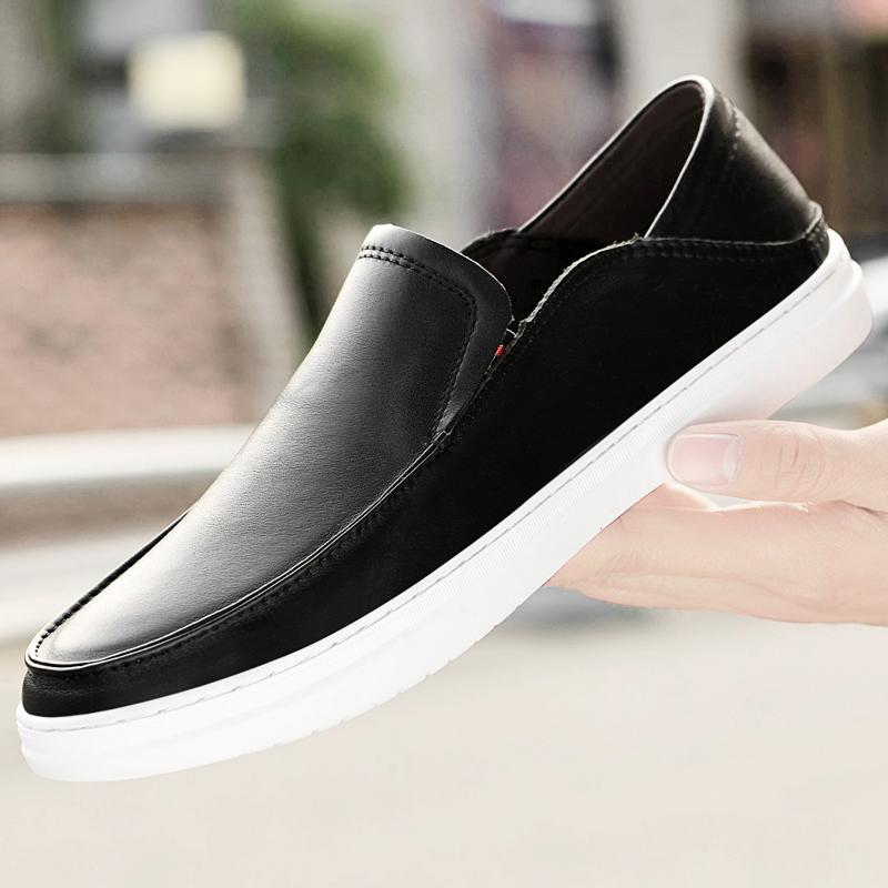 Genuine Leather Men Casual shoes lace up Comfortable Lightweigh Footwear Breathable Slip on Male Leather Shoes Zapatos Hombre