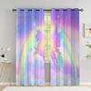 Шторы с летающим единорогом для гостиной, волшебный замок, детская комната, шторы для мальчика, радужное небо со звездами, оконная занавеска с высоким затенением
