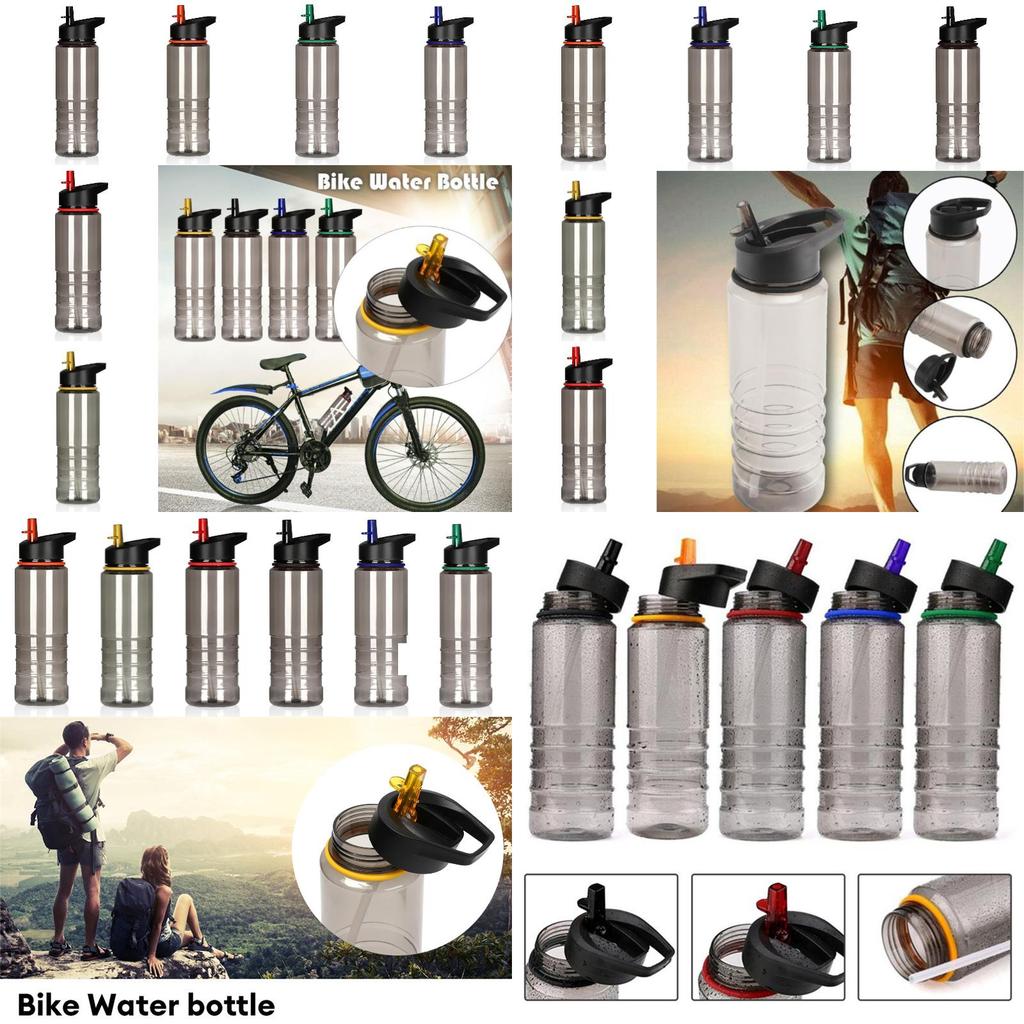 Креативный пластиковый спортивный стакан с ручкой и соломинкой для экологичного питья