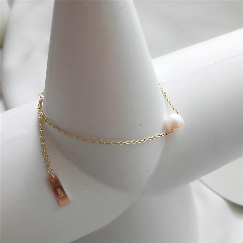 Korea 925 Sterling Silver Natural Freshwater Pearl Thin Bracelet for Women Simple Temperament Accessories Hand Accessories