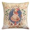 1pc Retro Winter Little Girl Angel Pine Branch Christmas Decorative Pattern Double-Sided Printed Pillowcase, Healing Tale Home Decor Cushion Cover, Zi