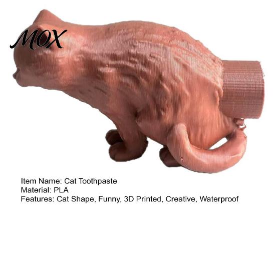 Cat Vomiting Toothpaste Dispenser 3D Printed Cap, Funny Topper, Extruder Creative for Kids Adults Bathroom Accessory Shape Cap