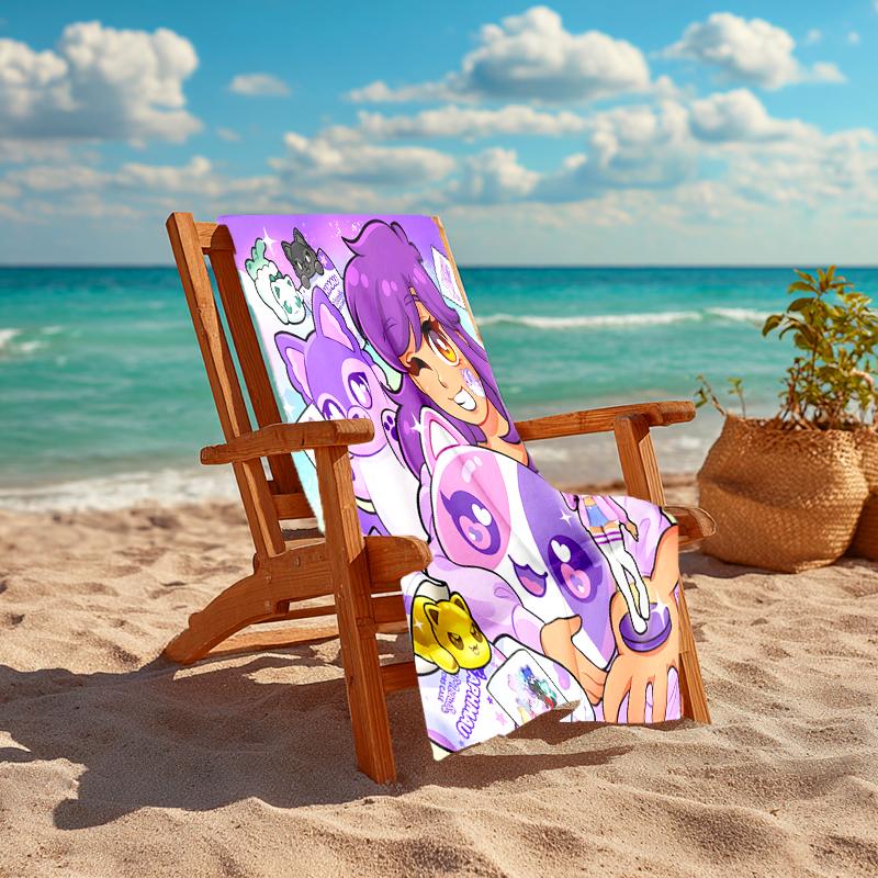 1pc Anime A-AphmauS Beach Towel, Comfortable and Thick, and Swimming/Bath/Picnic/Camping Towel, Suitable for Seaside Beaches