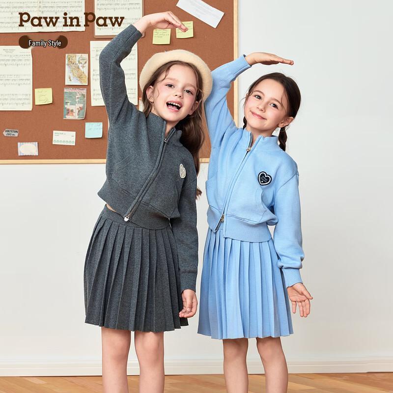 PawinPaw Girls' Cartoon Bear Knitted Dress Set