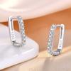 925 Sterling Silver Crystal Jewelry Fashion Zircon Circle Hoop Earrings For Woman New XY0179
