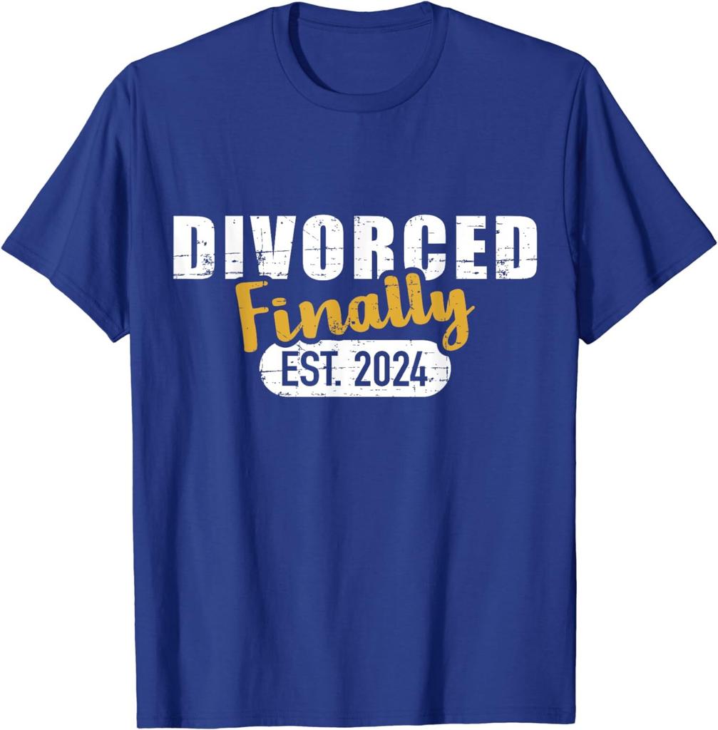 Funny Divorced Finally Est. 2024 Joke Theme Unisex T-Shirt
