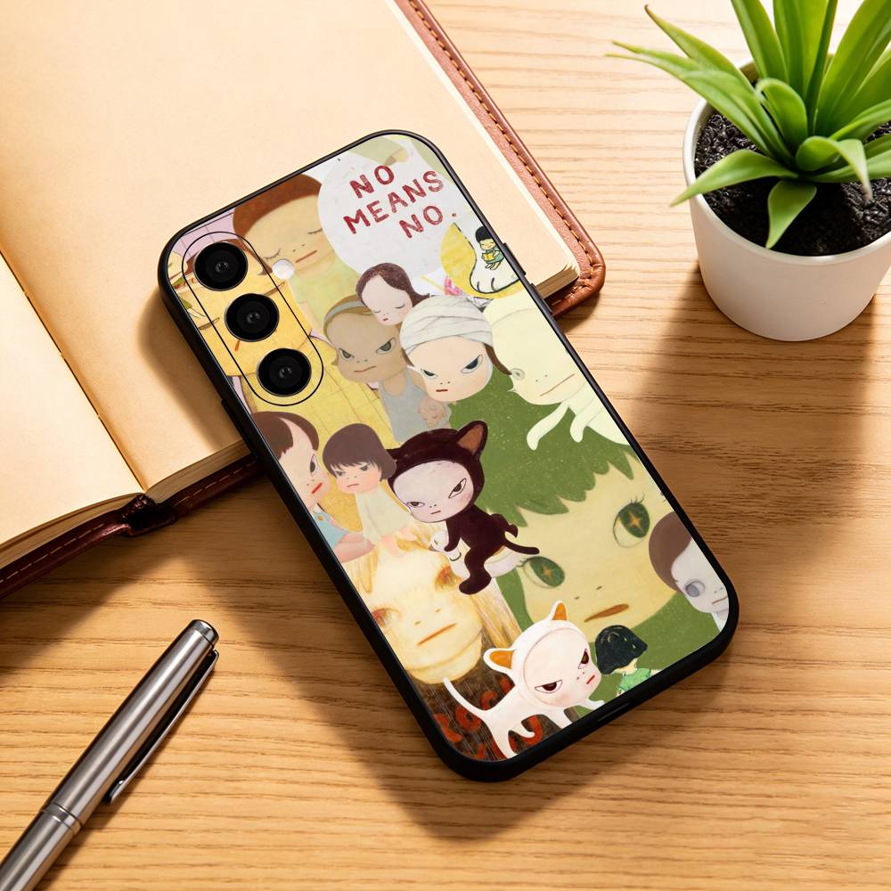 Cute Y-Yoshitomo N-Nara Phone Case For Samsung Galaxy A73,A72,A71,A70,A53,A52,A51,Soft Silicone Black Cover