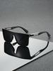 1Pc Men's Fashionable Square Glasses with Metal Accessories, Retro Fashion High-End Sunglasses, Suitable for Outdoor Activities