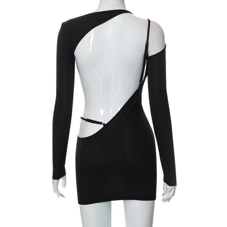 Сексуальное элегантное платье с открытой спиной для женщин, ажурное платье миди с длинным рукавом для вечеринки в клубе, весна-лето, горячая распродажа