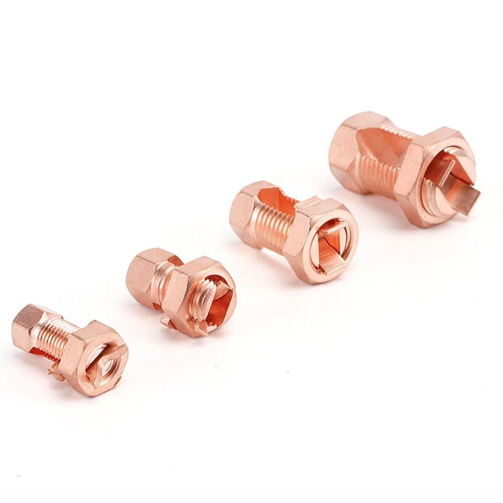Split Bolt Connector Antenna Grounding Connector Copper Split Bolt Connector Rose Gold Cord Bolt Copper Split Connector Cable