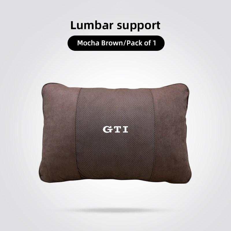 Car Suede Headrest Seat Neck Pillow Head Support For VW Tiguan Arteon Taigo ED13 Caddy CC e-up Golf Polo Passat Jetta Amarok Hub Cap