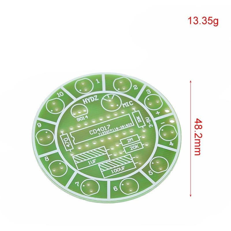 (Запасные части)CD4017 Цветной вращающийся светодиодный циркулирующий световой набор с голосовым управлением DIY Микрофон Звук Электронное управление