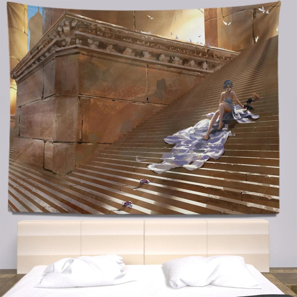 Декоративный гобелен в стиле иллюстрации персонажа из мультфильма для украшения стен дома, офиса, гостиной, гобелен