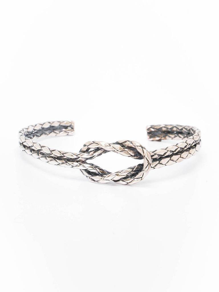 Harang Hr 141B_Silver Tied Rope Bangle Bracelet