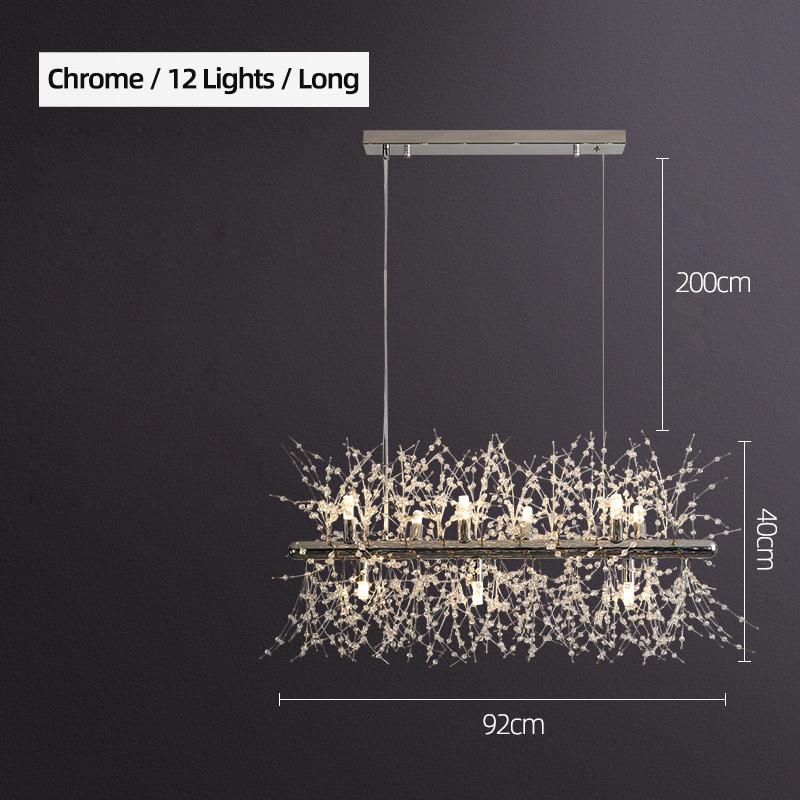 New Modern Crystal Dandelion Chandelier Lighting Pendant Light for Living Room Dining Home Decoration Led Ceiling Hanging Lamp