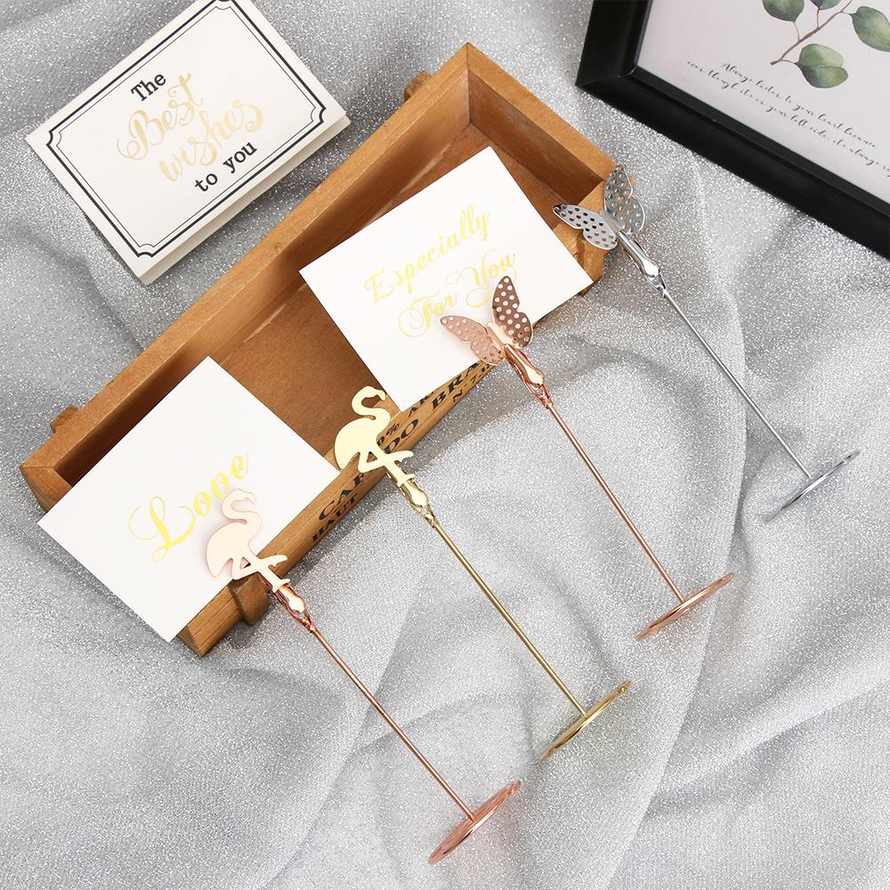 Supplies Desktop Decoration Paper Clamp Photos Clips Place Card Butterfly Shape Clamps Stand