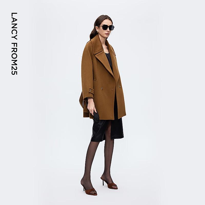 LANCY Wang Churan Co-branded Wool Lapel Overcoat