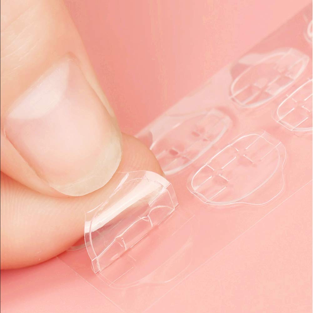 10 Sheets Waterproof Breathable Jelly Double Sided Nail Adhesives,Press On Nails Sticky Tabs Nail Glue Sticker