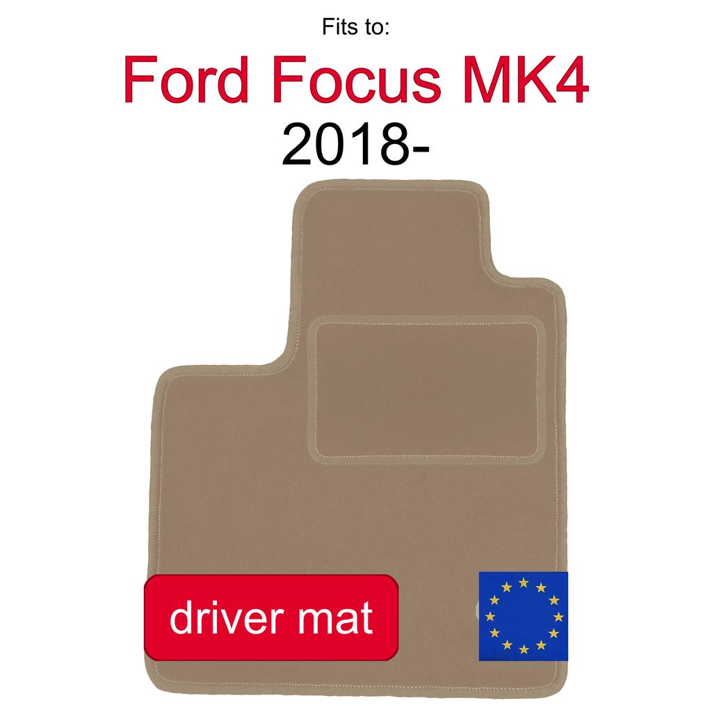 Velour Driver Floor Mat For Ford Focus Mk4 Hatchback, Sedan, Estate, Turnier, Turnier Active (2018-)