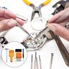 Watch Band Adjustment Kit 19Pieces Watch Strap Repair Tool with Stainless Steel Pin and Hammers for Link Removal