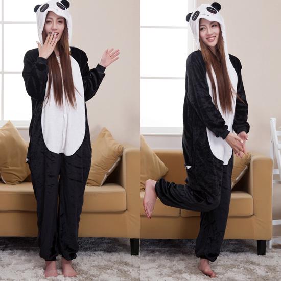 Женские фланелевые комбинезоны с пандой, пижамы, костюм для косплея, комбинезон, повседневная домашняя одежда для пар