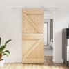 VidaXL Sliding Door and Hardware Kit 85x210 Cm Solid Pine, Interior Door, Interior Barn Door 3203005