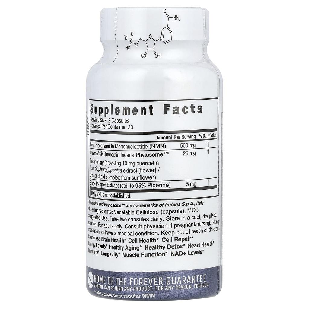 Nature's Fusions NMN+, Экстра Сила, 500 мг, 60 Вегетарианских Капсул (250 мг на капсулу)