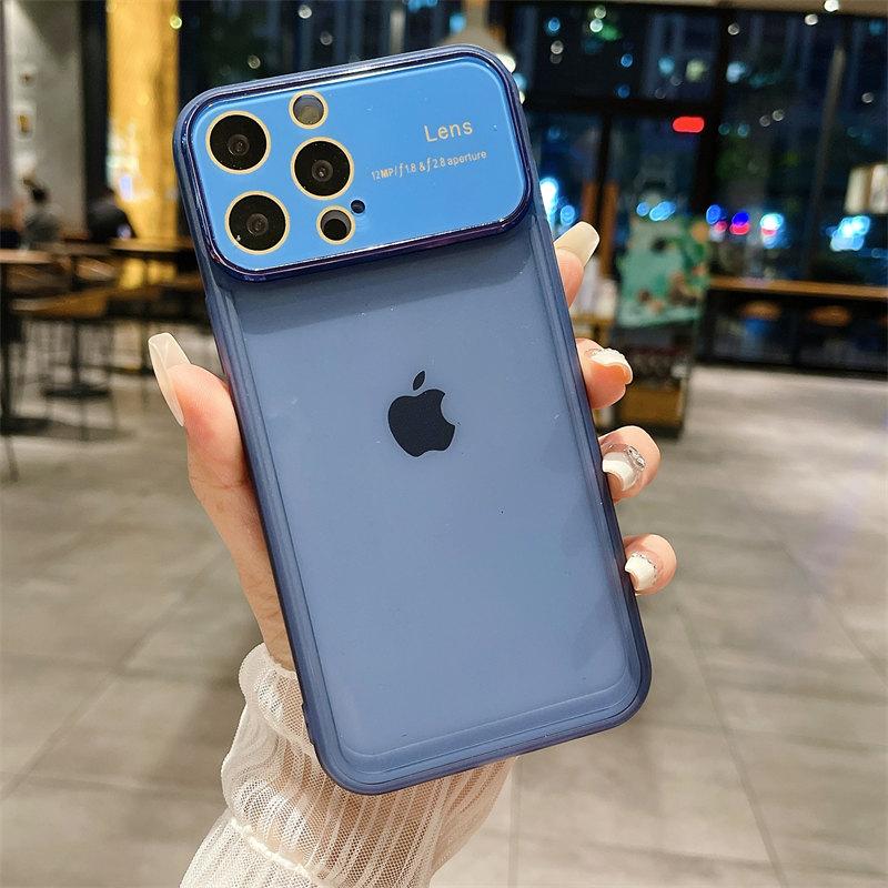 Роскошный чехол для телефона из ТПУ с большим окном и линзами для iPhone 14 13 12 11 Pro Max, универсальный защитный чехол от падения