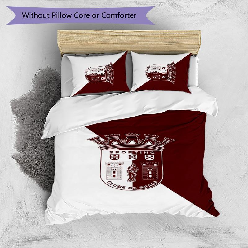 Braga FC Printed 3PCS Bedding Set Breathable Duvet Cover with Pillowcases Decorative Bed Linen for Bedroom Home