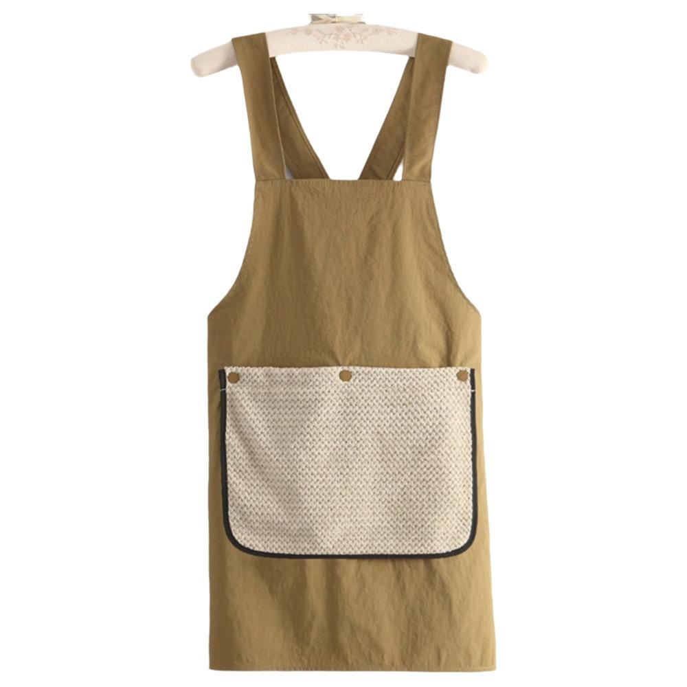 Towel Pockets Cross Back Apron Sleeveless Catering Work Clothes Kitchen Apron Restaurant