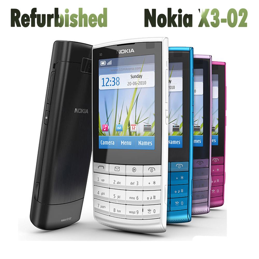 Восстановленный оригинальный мобильный телефон Nokia X3-02 3G с 1 SIM-картой