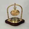 Personalized Brass Desk Clock Wooden Base, Antique  Hanging Pocket Watch