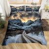Комплект пододеяльника Snow Mountain Iceberg Sunrise Sunset Постельное белье Микрофибра Зима Природный пейзаж Пододеяльник Односпальный Кинг-сайз