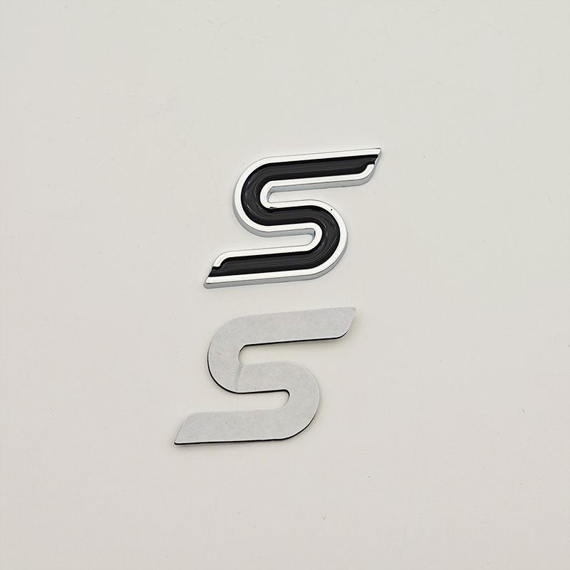 3D Metal Letter S Logo Car Front Grille Emblem Badge Rear Trunk Stickers Decal For Ford Focus Fiesta Escape Ecosport Kuga Mondeo