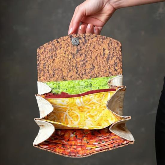 Забавный кошелек-буррито из искусственной кожи, кошелек для монет, держатель для проездных карт, кошелек необычной формы в виде еды, портативный органайзер для карт, подарок для любителей тортильи