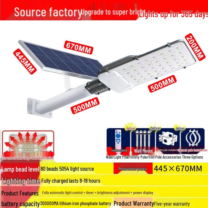 Super Bright Solar LED Outdoor Courtyard Light - 2025 High Pole Model