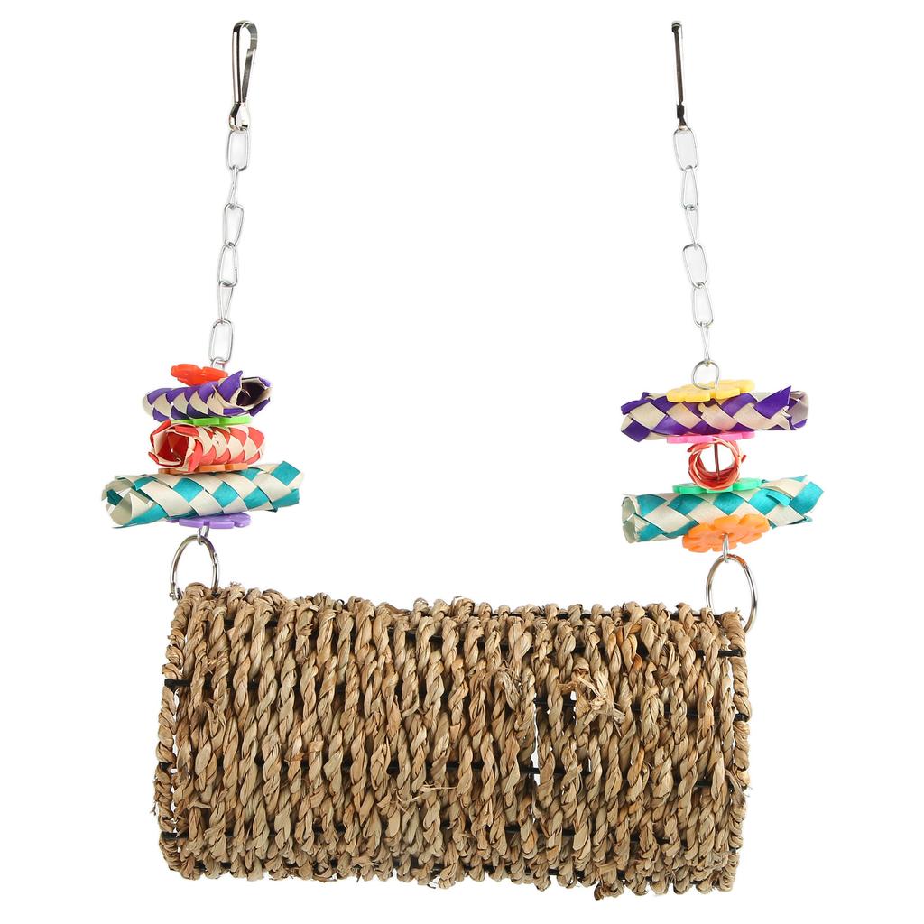 Туннель из травы для попугаев, жевательный, расслабляющий, качели, плетеный домик для птиц, игрушка с отверстием для волнистого попугайчика