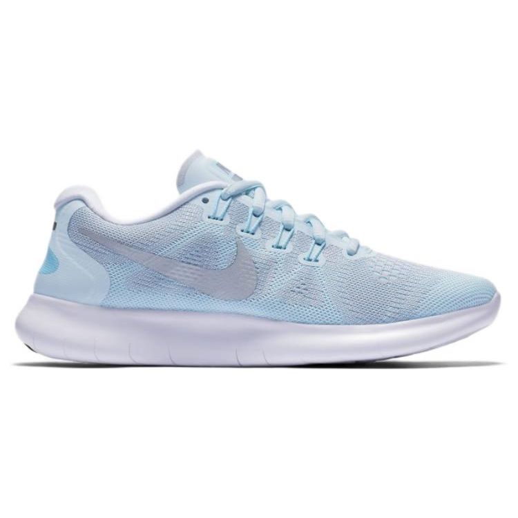 Nike Бесплатные RN 2017 Легкие Амортизирующие Нескользящие Прочные Низкие Повседневные Беговые Кроссовки Женские кроссовки Синий Белый 880840-402