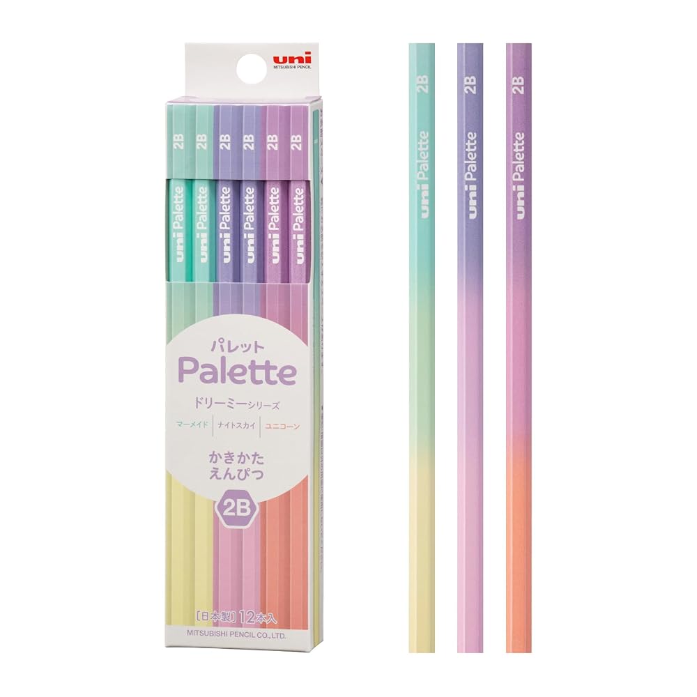 Японский продукт Mitsubishi Pencil Uni Palette 2B Карандаши для рисования Серия Dreamy 12 шт K56452B