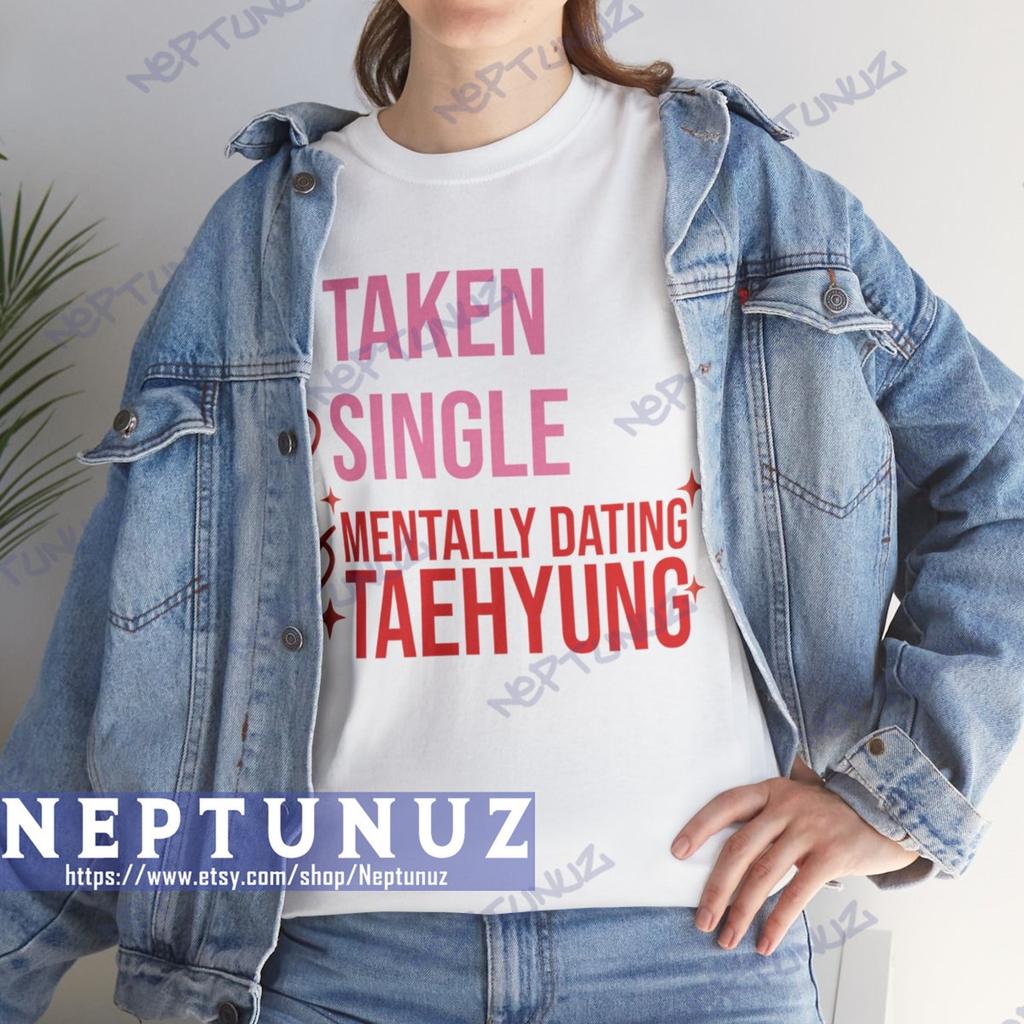 Футболка K-Pop «Мысленно встречаюсь с Тэхеном», Подарок на День святого Валентина, Ретро-футболка ко Дню святого Валентина
