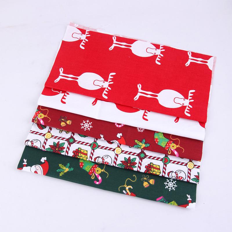 5pcs/Lot Sewing Quilting Fabrics Handmade Material Printed Cloth 25x25cm Patchwork DIY Christmas Series Cotton Fabric
