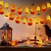 1 шт. 10/20 светодиодных гирлянд Тыква на Хэллоуин, двойная гирлянда Jack-O'-Lantern, для вечеринки на Хэллоуин, уличного декора