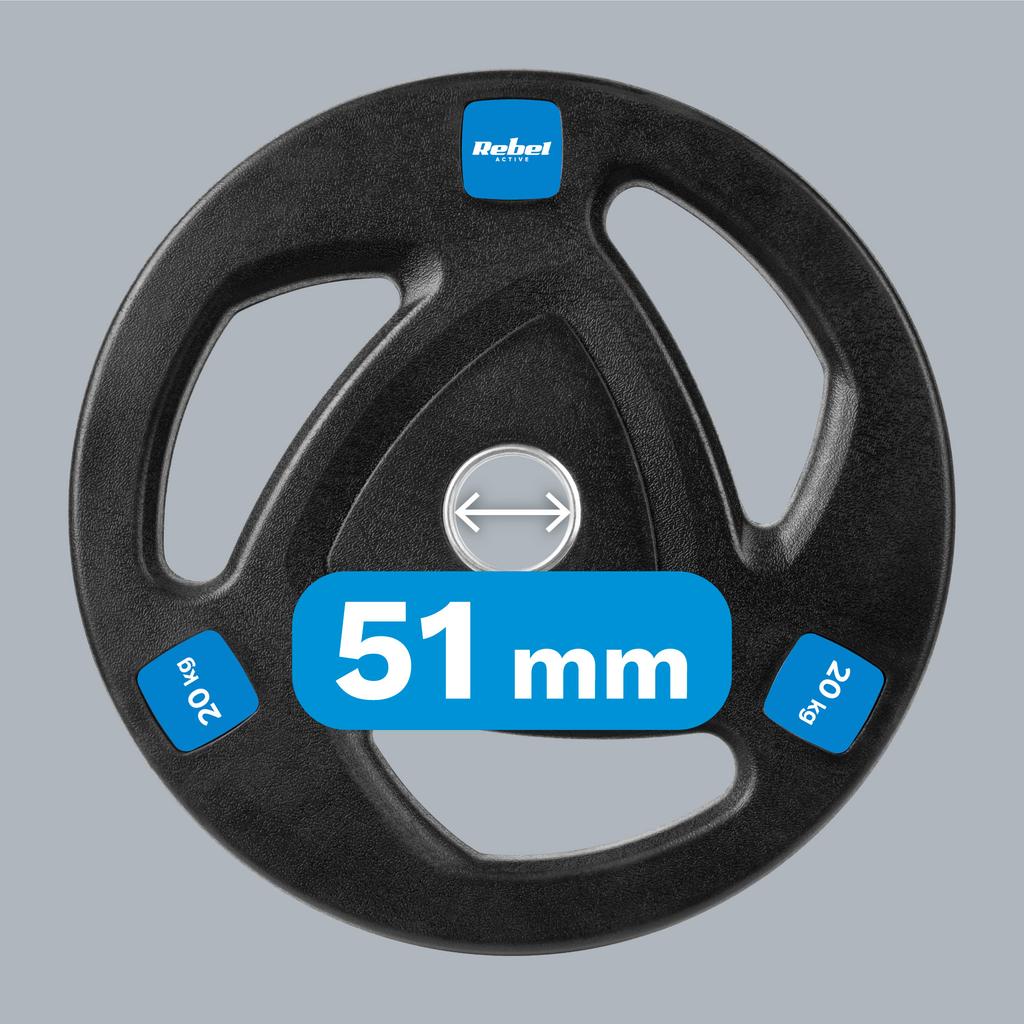 Cast Iron Olympic Weight With Rubberized Handles 20Kg 51Mm Rebel Plate