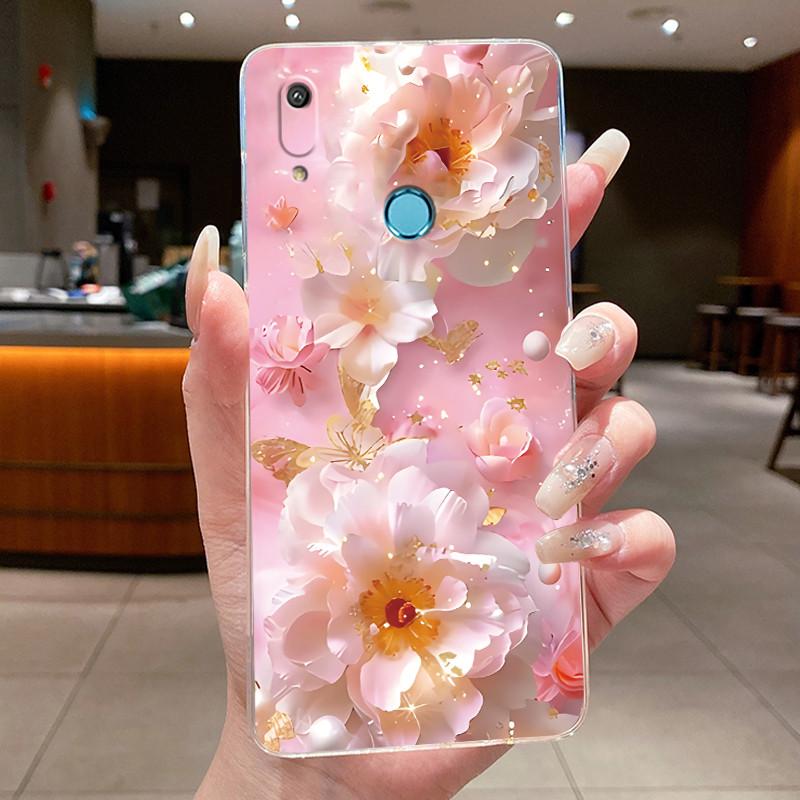 Casing For Huawei Y6 2019 Case Clear Soft Silicone Pretty Butterfly Flower Cover For Coque Huawei Y6 Prime Y 6 2019 MRD-LX1 Case