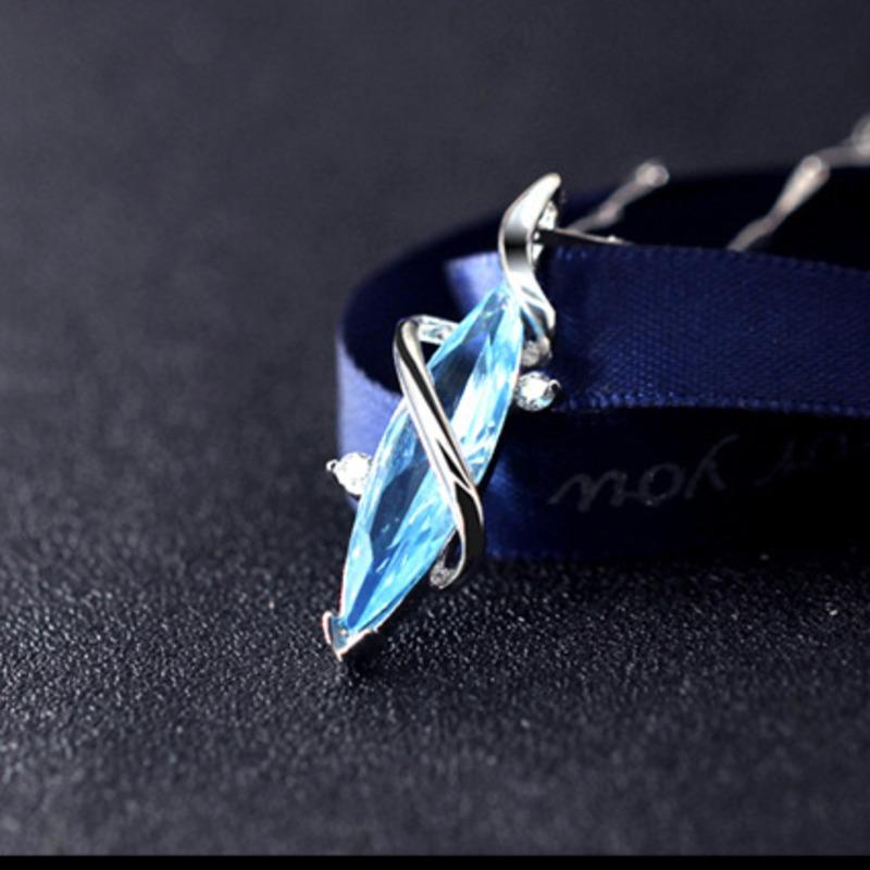 BELLA BOX Water Drop Red Color Treasure Simple Temperament Pendant Clavicle Chain For Women Charm Wedding Engagement Fine Jewelry New Trendy